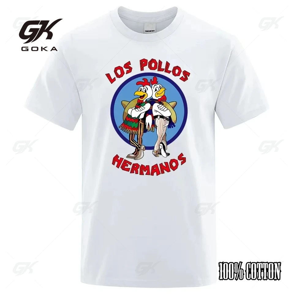 Забавная футболка с принтом LOS POLLOS Hermanos мужская модная повседневная летняя