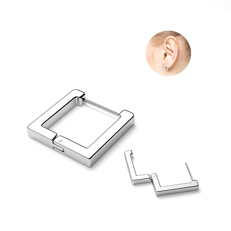 

2pcs Hot Trendy Cute Nickel Free Earrings Fashion Jewelry Earlobe Square Stud Earrings For Women Brincos Statement Ears to Decor