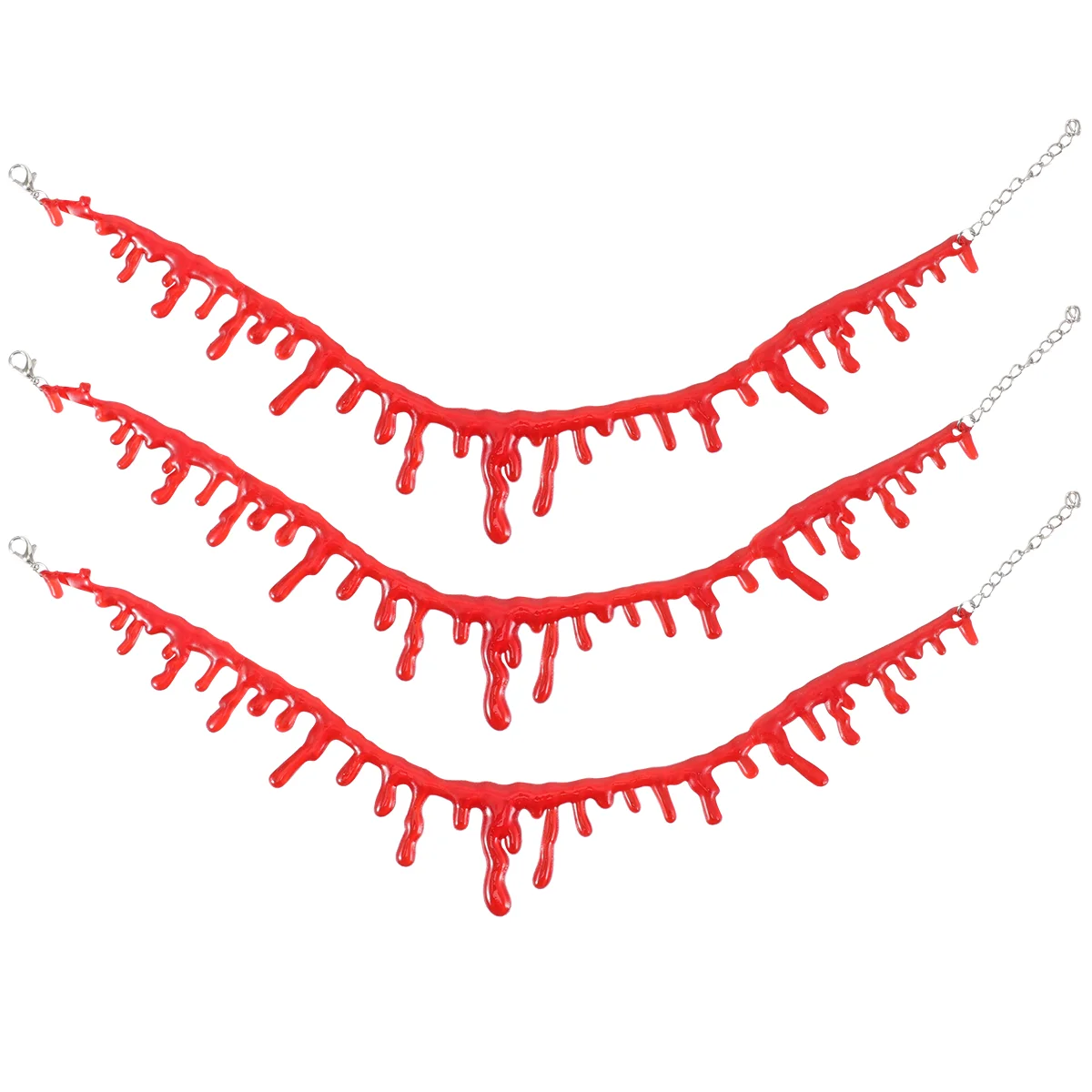 

3Pcs Scary Necklace Masquerade Props Supplies Party (Red)