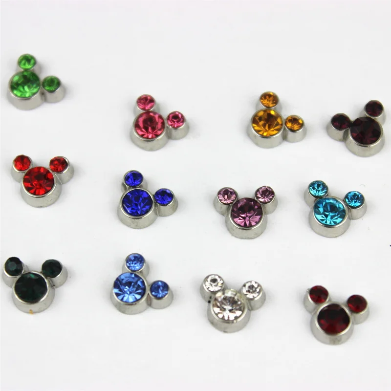 Смешанный камень кристалл голова Микки цветок корона лапа 60 шт./лот плавающие