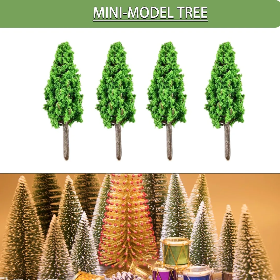 

50 Pcs Pine Trees Model Train Railway Building Green Model Tree For 5 Cm DIY Railroad Layout Diorama Wargame Scenery Decor