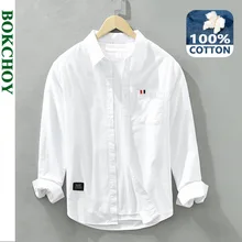 2023 Autumn New Classic Casual Shirts for Men Pure Cotton Slim Turn-down Collar Shirts C6677