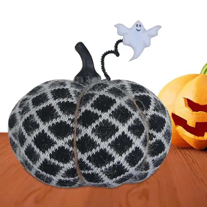 

Decorative Knitted Pumpkins Compact Size Handmade Yarn Pumpkin Crafts For Home Party Halloween Decoration Gift Accessories