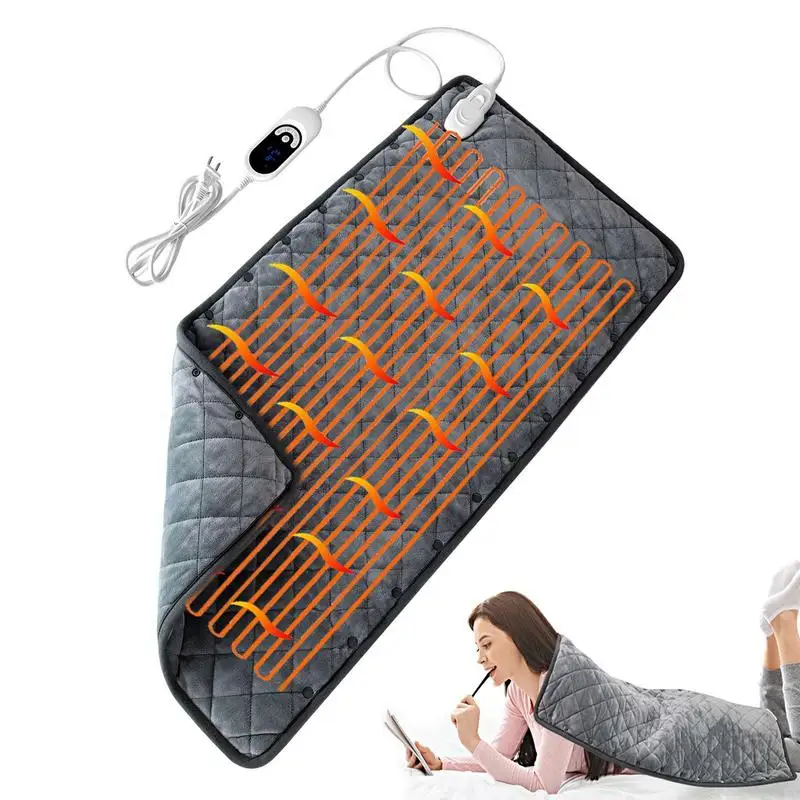 

Электрическая грелка, массажер для терапии тела, живота, спины, облегчения боли, зимнее теплое одеяло, термомассажный коврик 33x17 дюймов