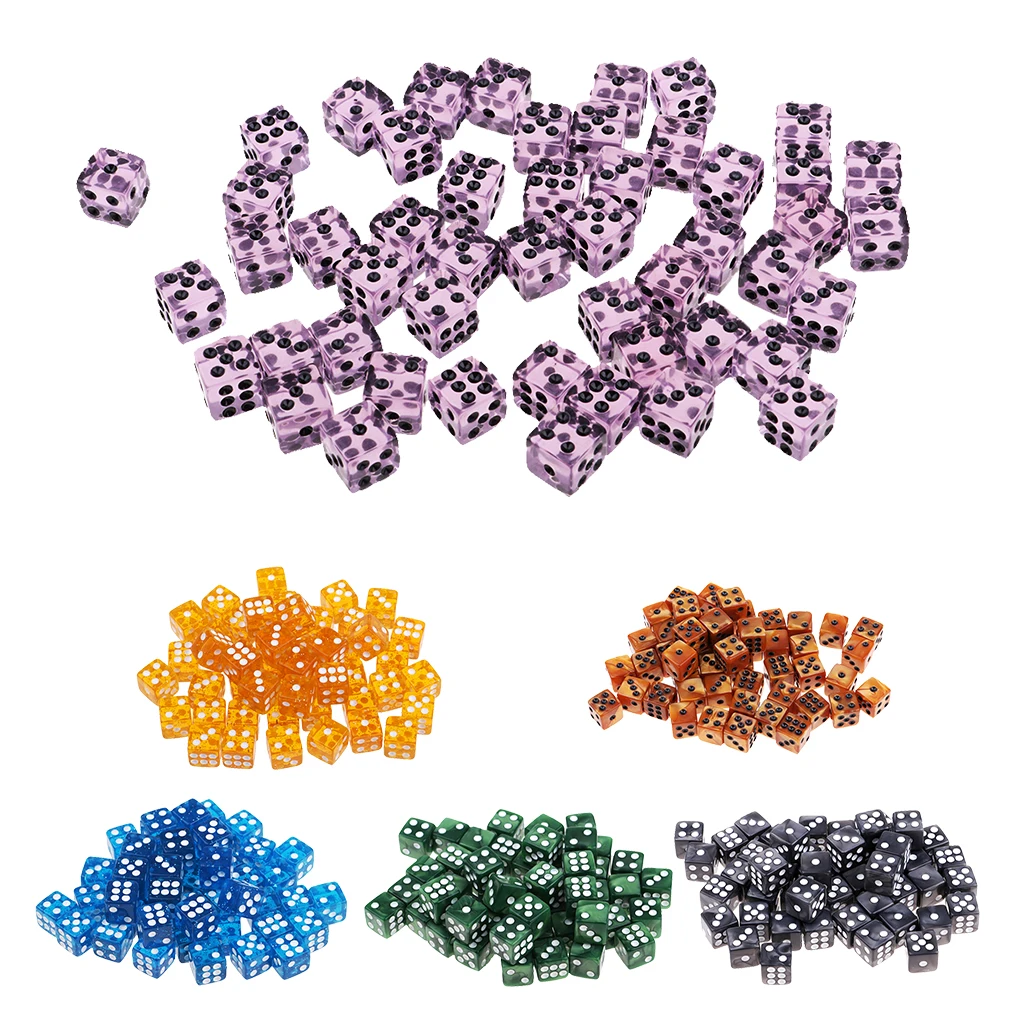 

Акриловые шестисторонние кубики, 50 шт., 12 мм, D6, игральные кости для игрушек в стиле «D» и «Родительская игра»