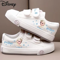 disney princess elsa 2022 new non slip soft soled canvas childrens shoes student flat casual lightweight cartoon sneakers