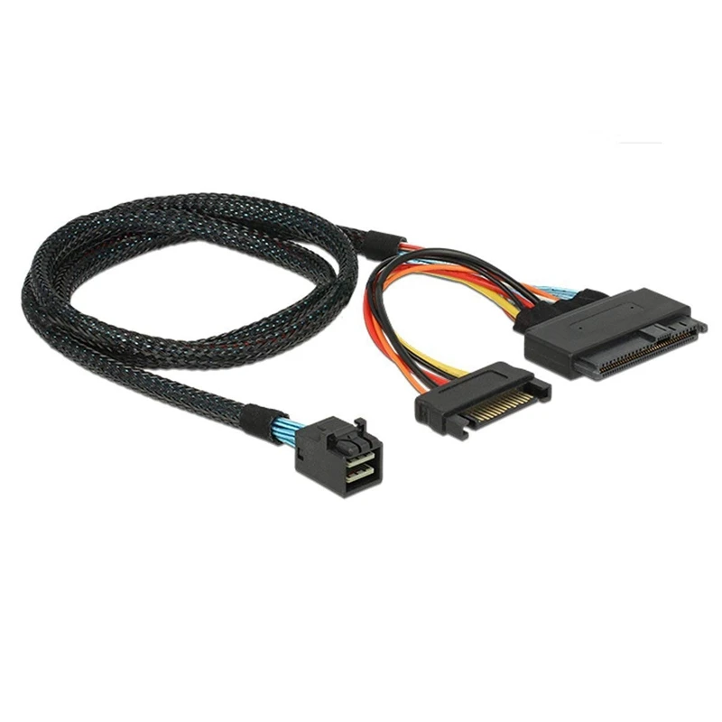 Встроенный кабель 12G Mini SAS HD в U.2 / SFF-8643 для SFF-8639 кабеля 0 5 м с 15-контактным блоком