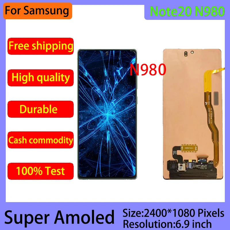 100% Оригинальный дисплей Note 20 ЖК-дисплей для Samsung Galaxy N980 ЖК-сенсорный экран
