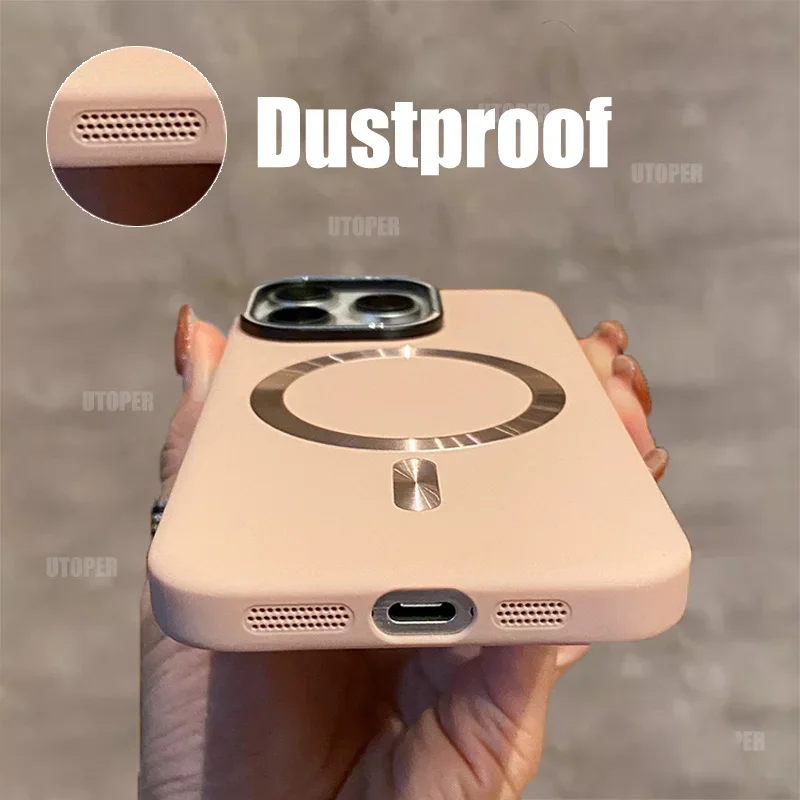 Роскошный Новый магнитный матовый чехол Magsafe для телефона с беспроводной