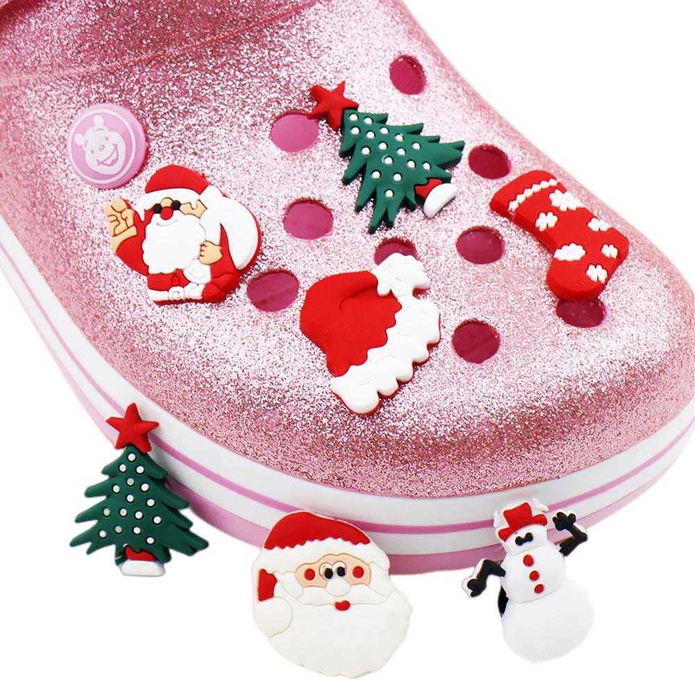 

Рождественские украшения, рождественские Кроксы, подвески для обуви, мягкие ПВХ Кроксы, дешевые Кроксы, подвески