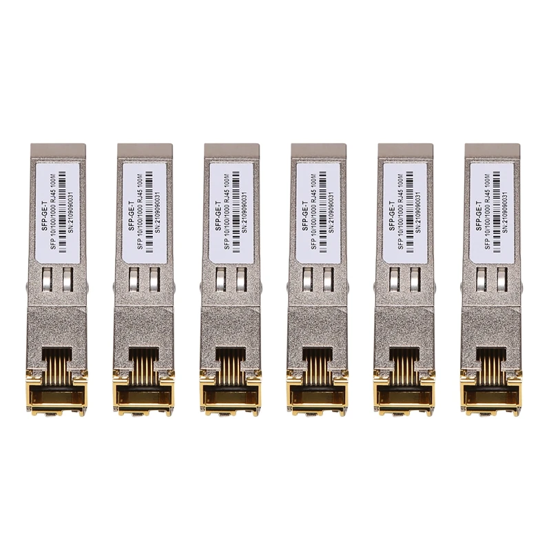 

6X SFP Module RJ45 Switch Gbic 10/100/1000 Connector SFP Copper RJ45 SFP Module Gigabit Ethernet Port