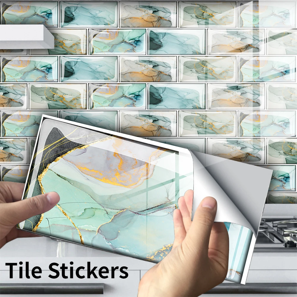 

3D Self-adhesive Tile Stickers Waterproof and Moisture-proof Wall Stickers Kitchen Peeling Stickers Bathroom Decorative Paper