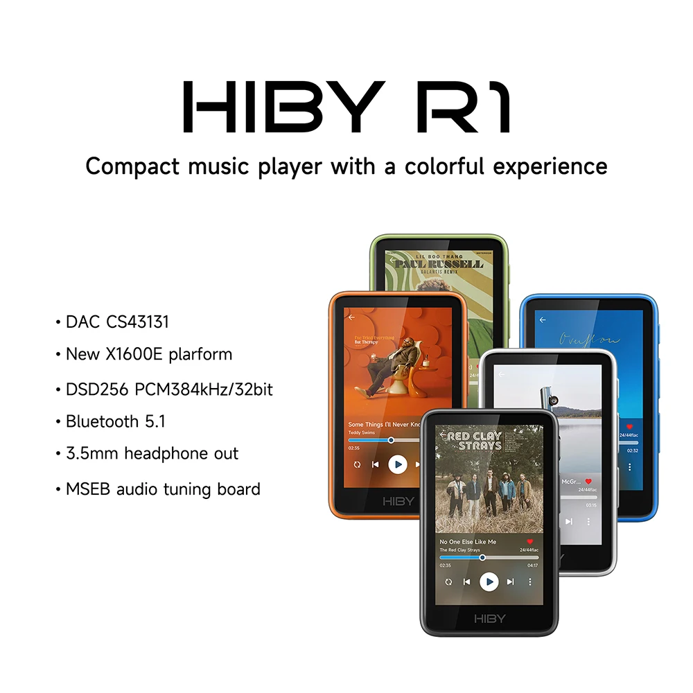 HiBy R1 HiFi аудио музыкальный плеер MP3 USB ЦАП WiFi Bluetooth 5.1 DSD256 PCM384 кГц/32 бит X1600E CS43131 MSEB