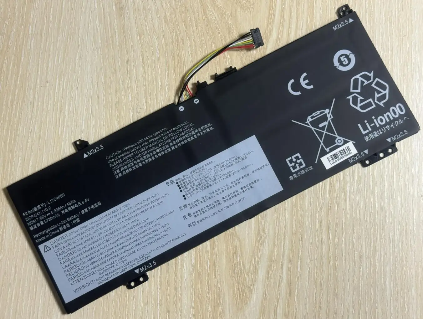 L17C4PB0 Аккумулятор для ноутбука Lenovo Xiaoxin Air 14ARR 14IKBR 15ARR 15IKBR Ideapad 530s-14IKB 530s-15IKB L17M4PB0 45WH