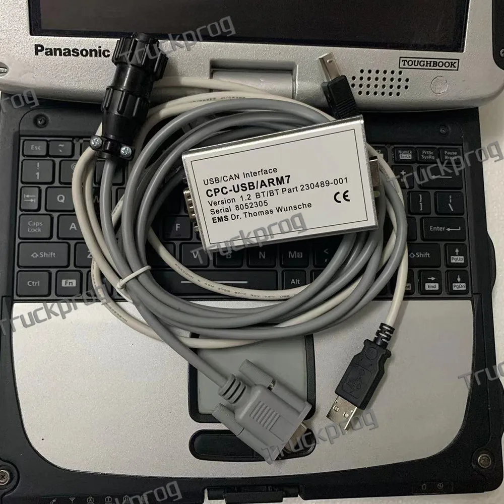 TruckCom ToyotaBT For Toyota BT EMS CAN suite Service Communication Interface ARM7 forklift truck diagnostic tool+CF19 laptop