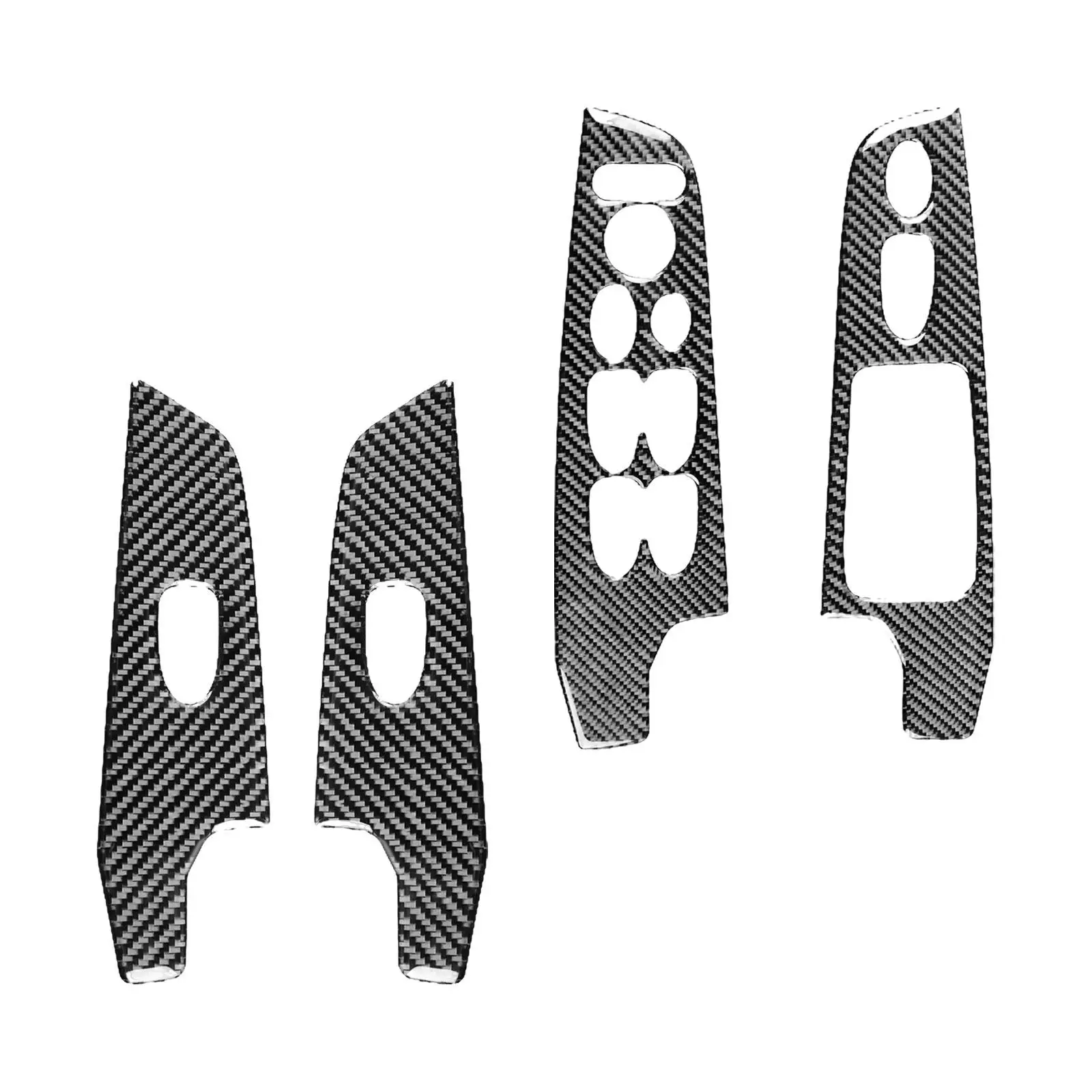 

4 Pieces Window Lift Switch Panel Cover Trim Protection Carbon Resistance Automotive