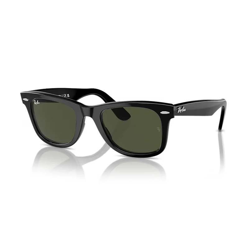 Фото Оригинальные классические квадратные солнцезащитные очки Ray-Ban WAYFARER RB2140, стеклянные линзы, глянцевая оправа, поляризационные очки в коробке. №2