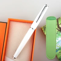 luxury jinhao 95 fountain pen metal classic white stationery office supplies ink pens new leather pencil bag