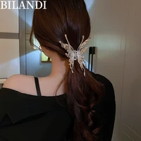 bilandi 2022 butterfly hair clip women girls elegant design metal barrette stick hairpin hair pins ponytail head accessories