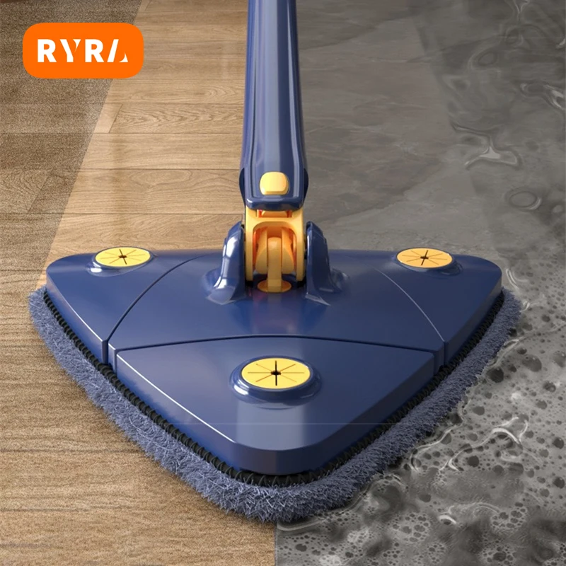 

RYRA телескопическая треугольная Швабра из микрофибры Регулируемая Бытовая уборка стена пол стекло многоразовая вращающаяся Швабра инструменты для уборки