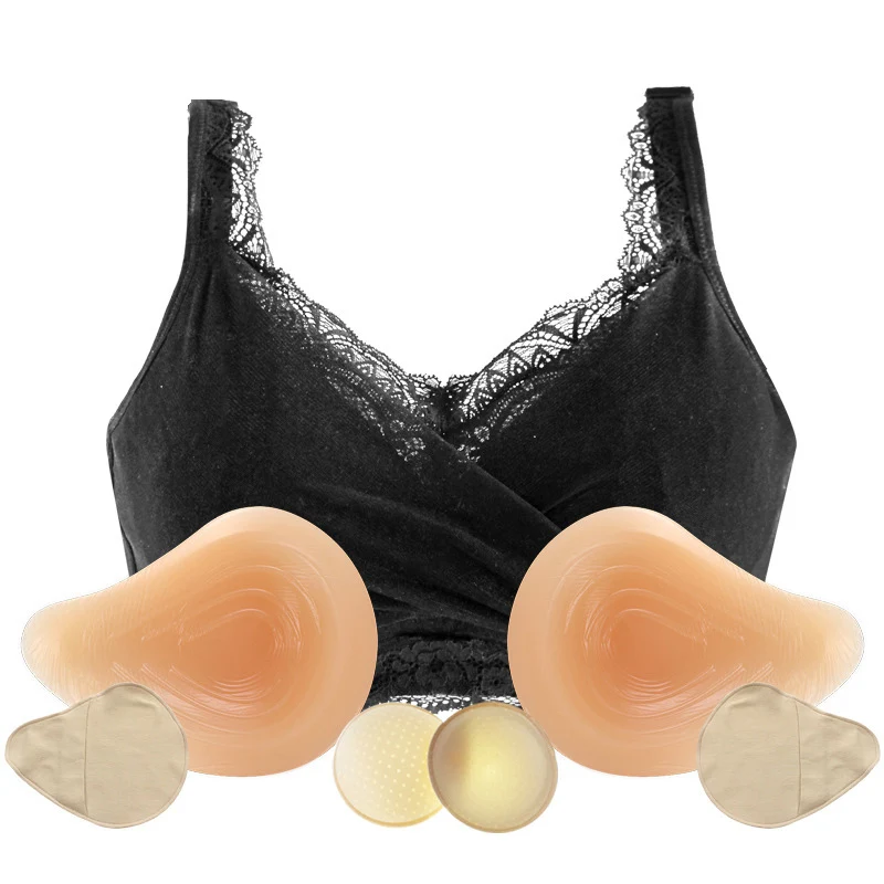Кружевной бюстгальтер послеоперационный костюм для имитации груди