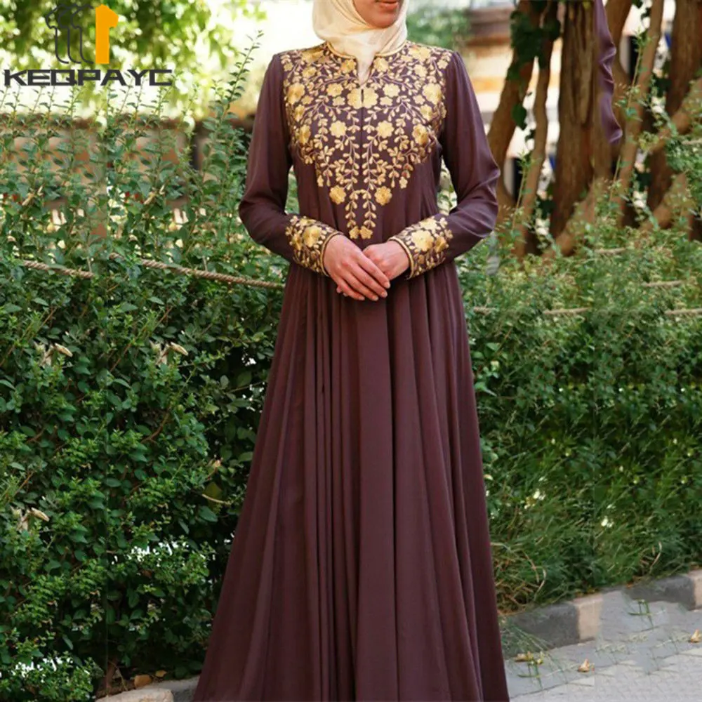 New 2023 Muslim Women Dubai Abaya Long Dress Kaftan Islam Arab Vintage Ethnic Print Loose Dresses Robe Middle East Eid Clothing