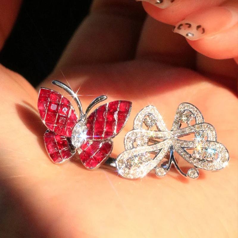 Aazuo 18K твердое белое золото натуральный рубин 3 карата Настоящее бриллиант