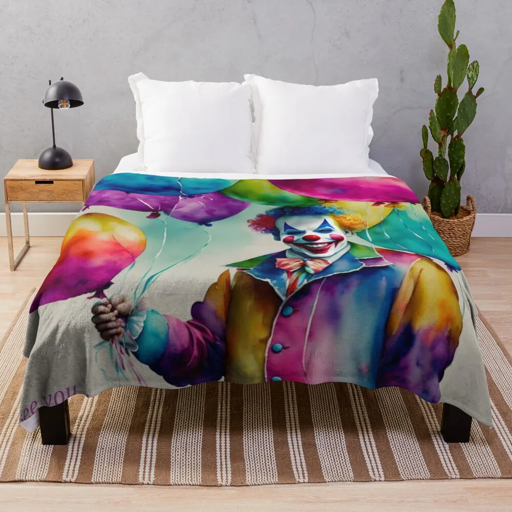 Одеяло с воздушным шаром и клоуном одеяла для диванов гигантские