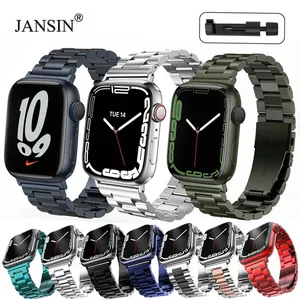 Высококачественный ремешок из нержавеющей стали для Apple Watch series 7 band 41 мм 45 мм браслет металлический ремешок для iwatch 6 5 4 44 мм 40 мм Correa