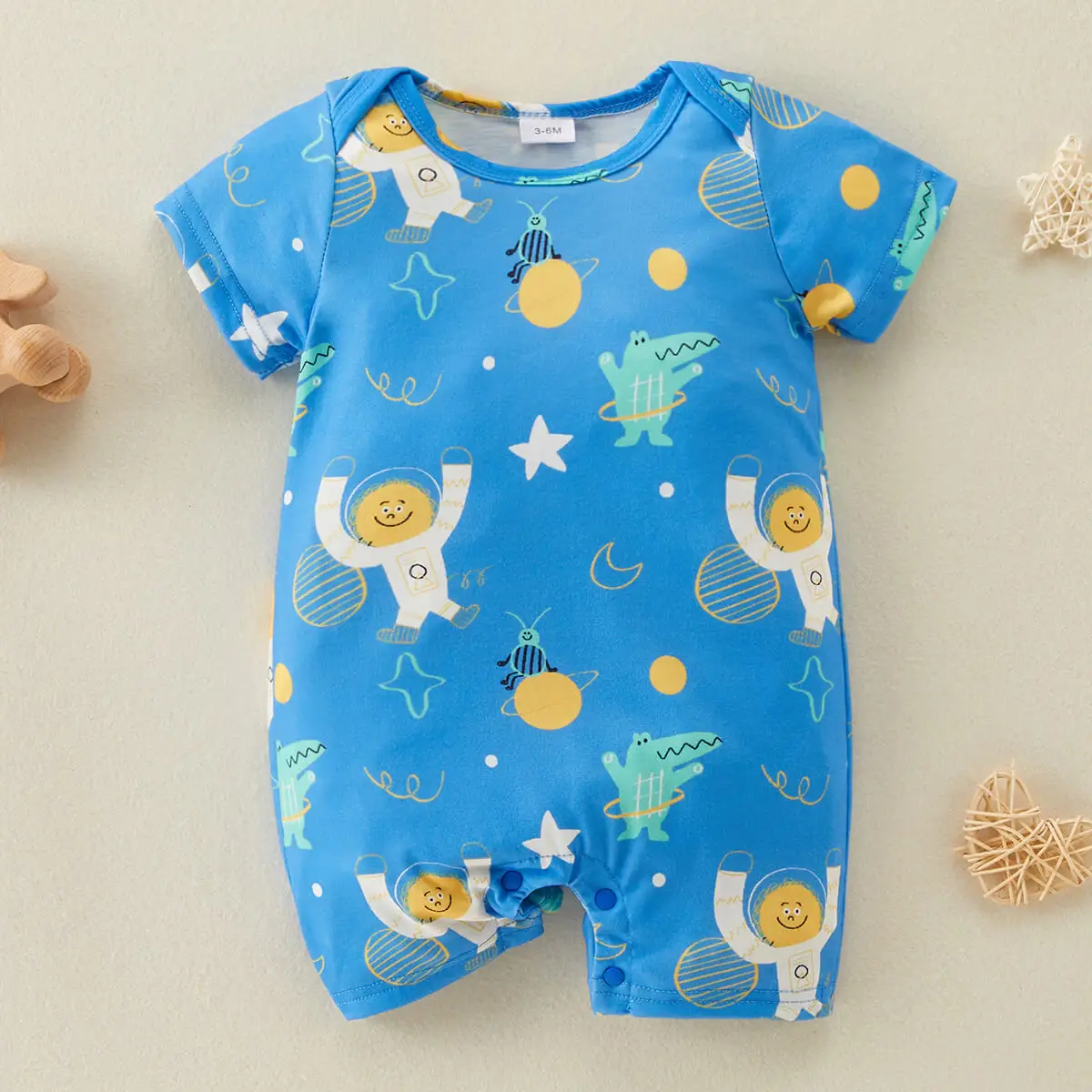 

Hibobi Baby Boy Cute Cartoon Print Romper