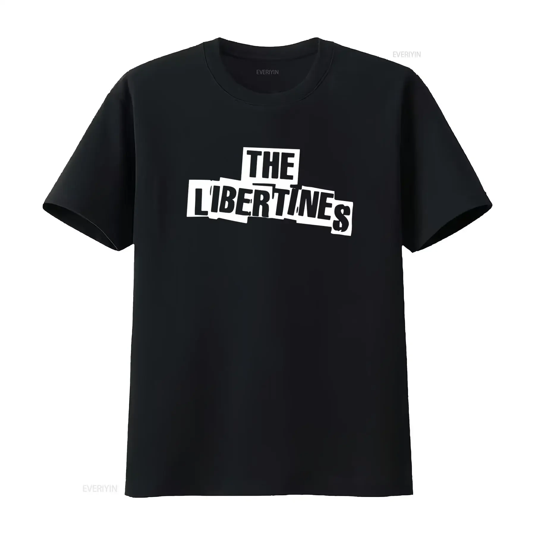 Фото Футболка The Libertines с принтом логотипа, в стиле рок-группы, винтажная, с эффектом потертости, дышащая, эластичная, стильная, универсальная, удобная. №1