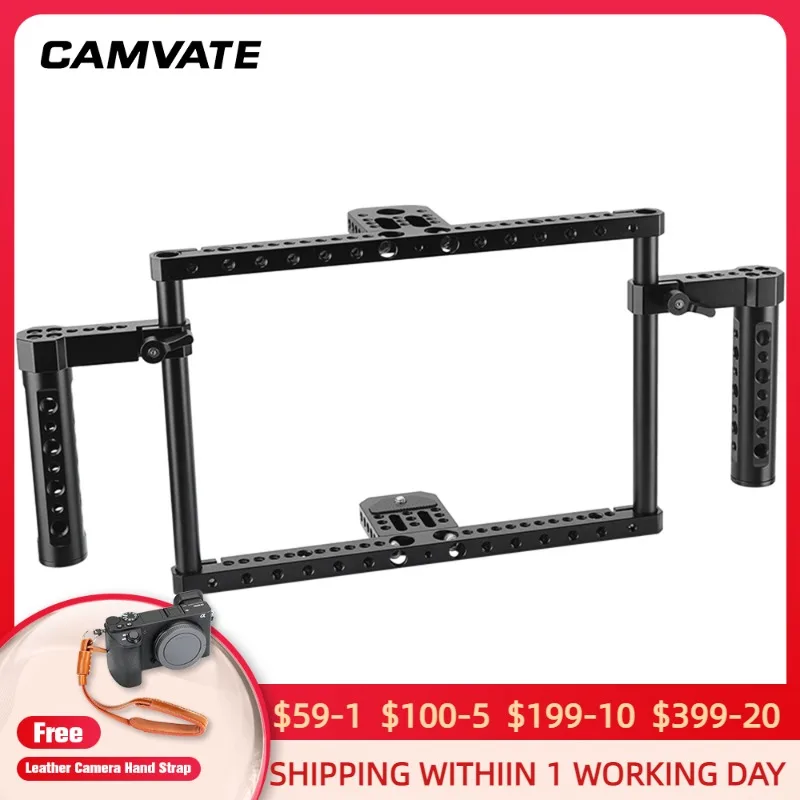 

CAMVATE Director's Monitor Cage Rig With Adjustable Cheese Handgrips For 7" 8" 9" 10" On-camera Monitor (Available Height 172mm)