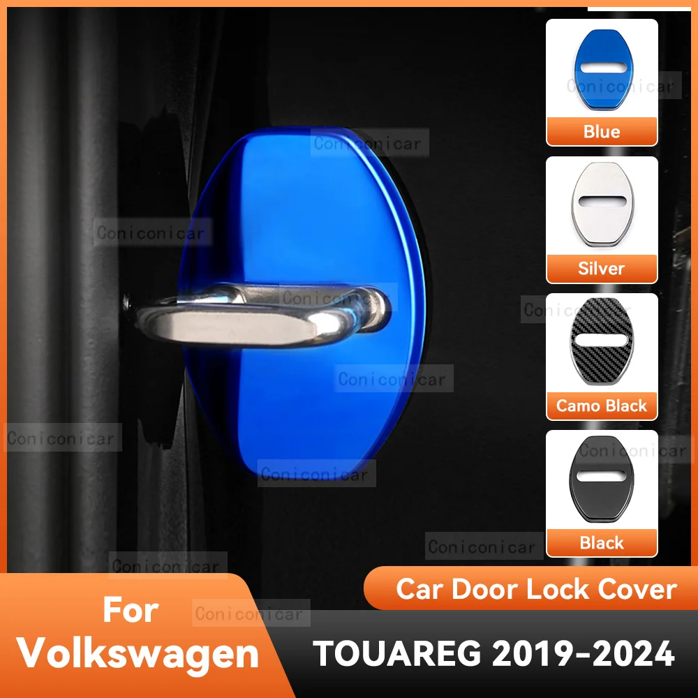

For VW Volkswagen Touareg 2019-2024 Accessories Car Door Lock Protect Cover Emblems Case Stainless Steel Decoration Protection