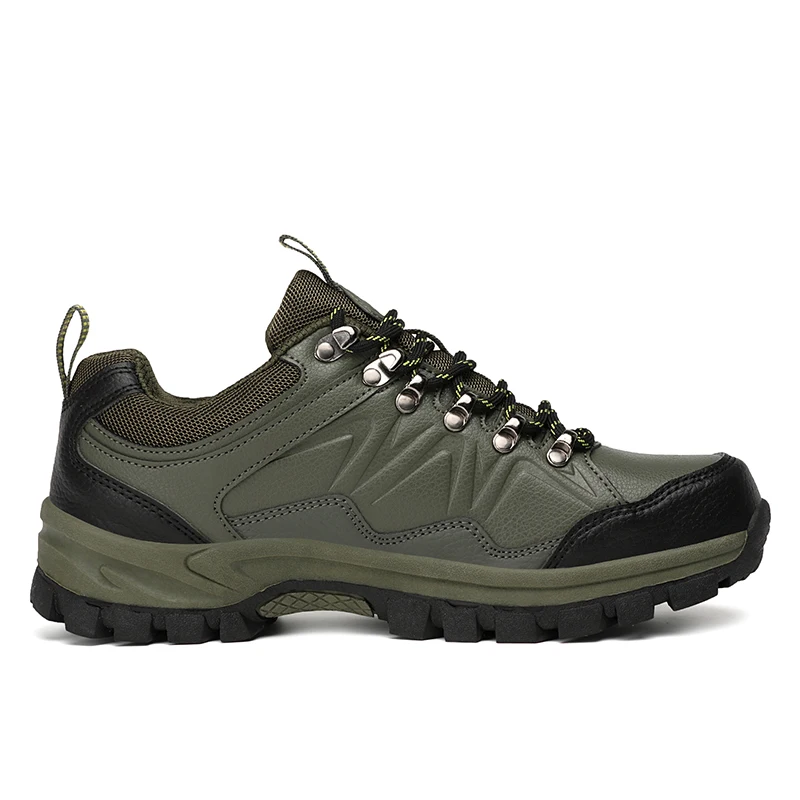 Leather Men Hiking Shoes Outdoor Trail Trekking Sneakers Men Non-slip Breathable Climbing Shoes Men Mountain Sports Shoes