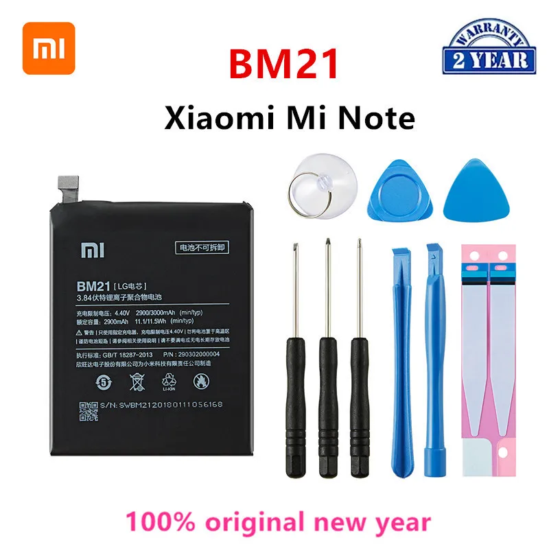 Оригинальный аккумулятор Xiao mi 100% BM21 3000 мАч для Xiaomi Mi Note BM21 3 ГБ ОЗУ 5,7 дюйма высококачественные сменные батареи для телефона