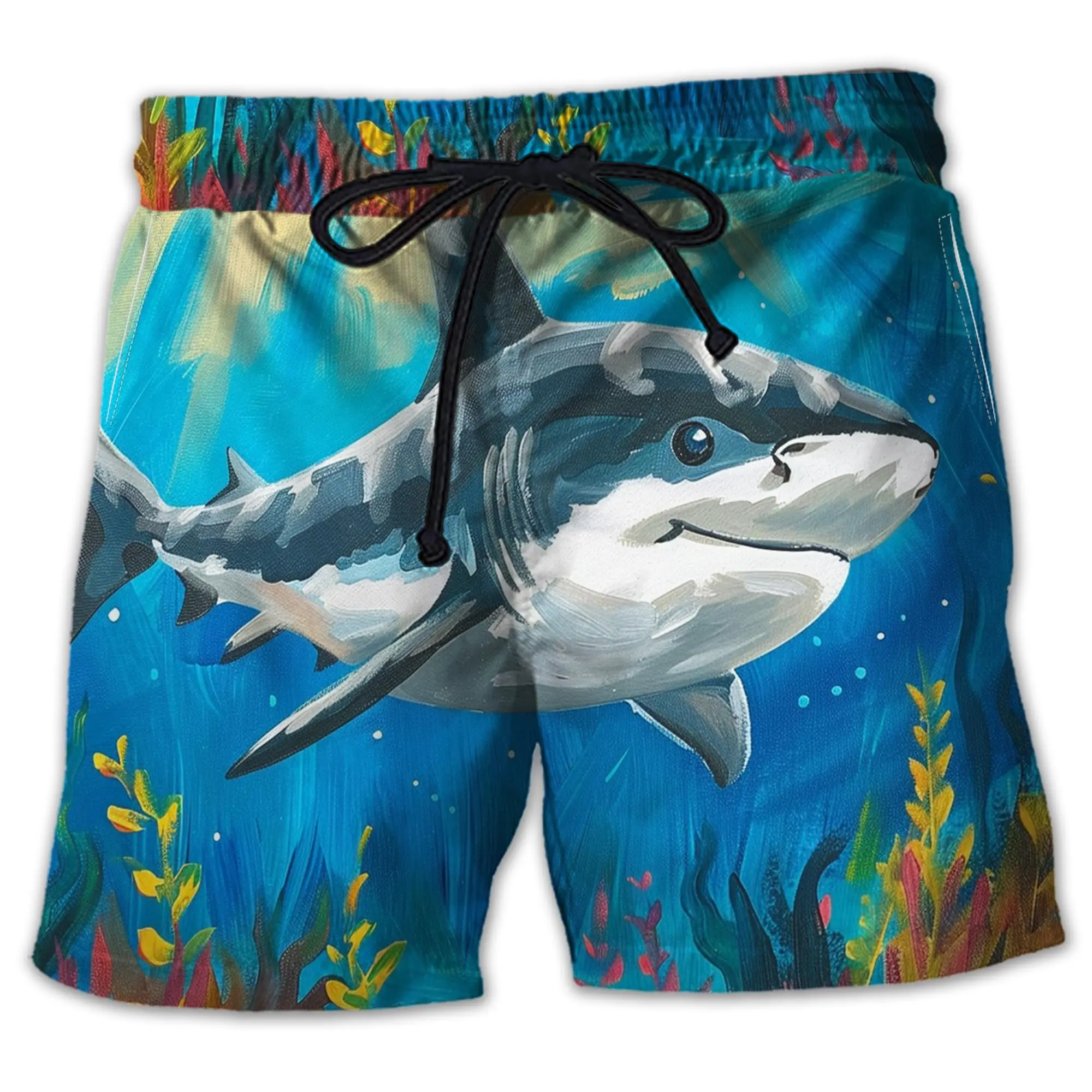 Фото New Ocean Shark Dolphin 3D Print Beach Shorts Men Swimwear Oversized Surfing Board Pants Hawaiian Swimsuits Trunks Kids Clothing №2