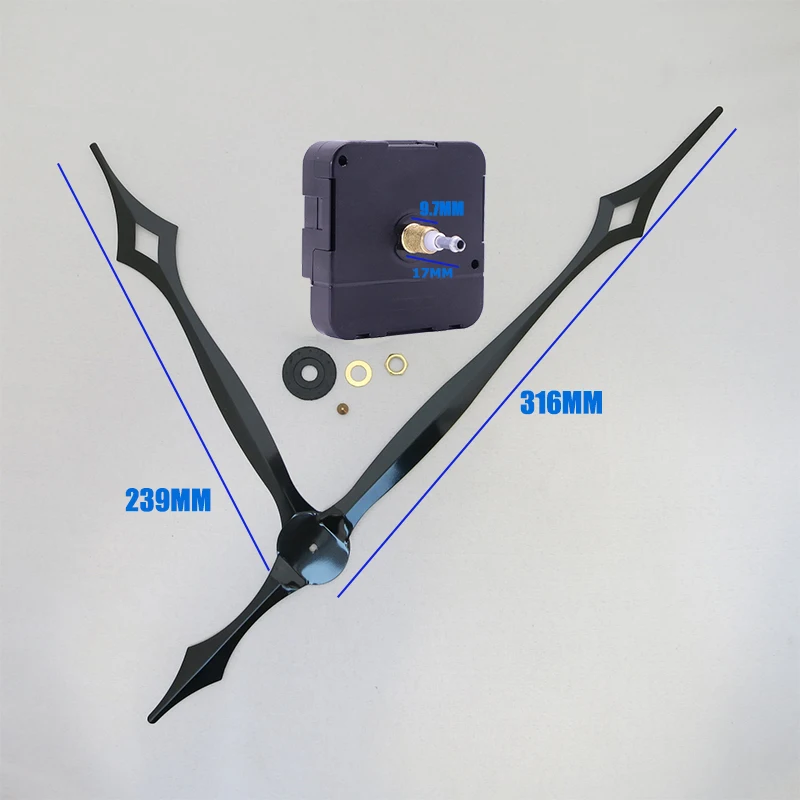 A set of Large High Torque Clock Movement 17mm Shaft length for Quartz Wall Clock Mechanism Step DIY Clockwork Accessory