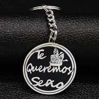 fashion te queremos seno stainless steel key chain black silver color pendant key for teacher jewelry llavero k77598s08