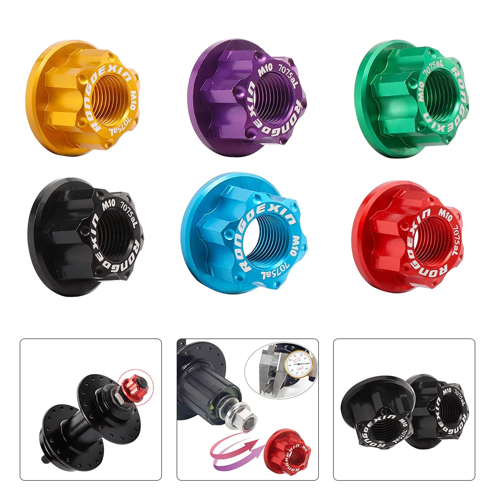 

Bike M10 Hub Nut Flange Before Rear Wheel Lock Screw Aluminum Bolt For MTB Bicycle Accessories Bike Parts Equipments Bicycling