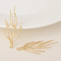 16224pcs 18x41mm 24k gold color plated brass tree branch charms pendants high quality for jewelry making accessories