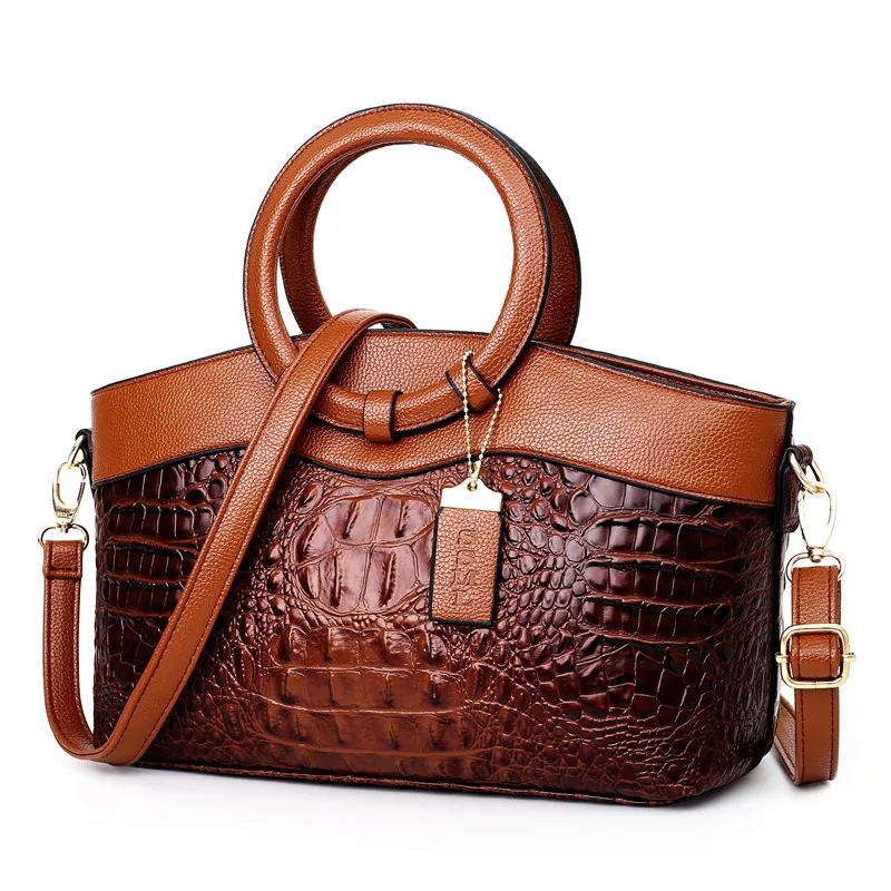 Luxury Handbags Women Bag Designer Crocodile Woman Leather Handbag Ladies Green Party Tote Shoulder Bag 2022 Travel Purse Packet