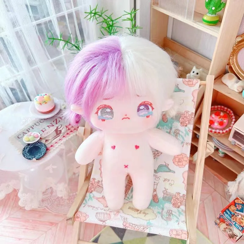 

20cm Kawaii Baby Doll With Hair Plush Doll'S Toy Dolls Accessories For Our Generation Korea Kpop Exo Idol Dolls Kids Gifts