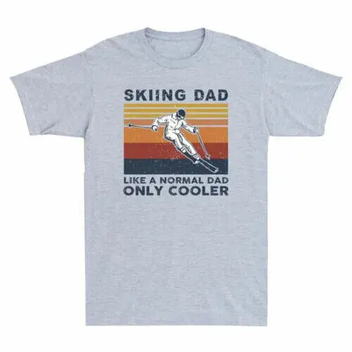 Катание на лыжах папа как обычный только кулер Забавный влюбленный Винтажный