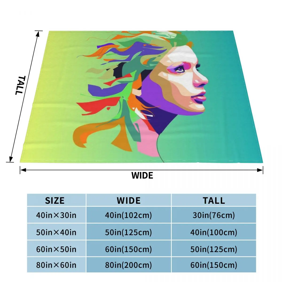 Лицо красивой женщины поп-арт лицо молодой ультра-мягкое одеяло из микрофлиса