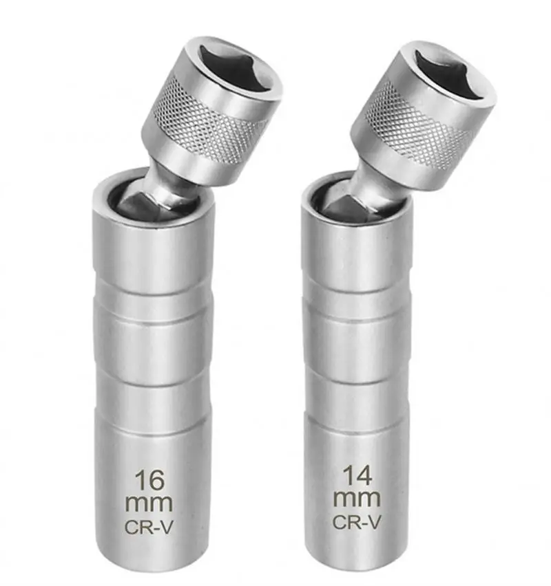 

New 14/16mm Spark Plug Socket Wrench Magnetic Thin Wall Drive Sockets 12 Angle Universal Joint Repairing Removal Tool