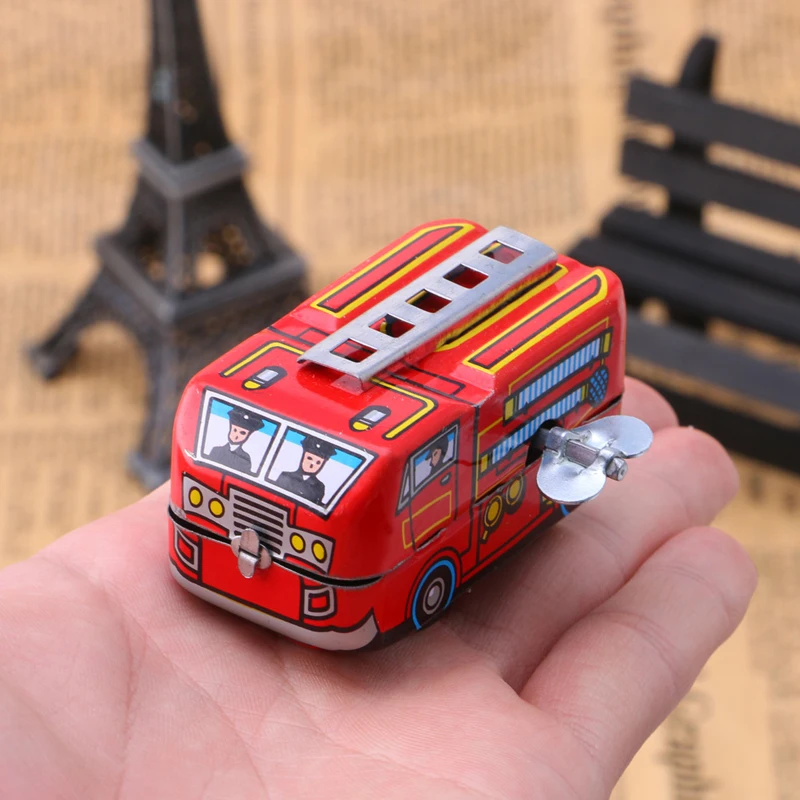 

Children Vintage Fire Chief Firefighter Car Clockwork Model Toys Birthday Gifts
