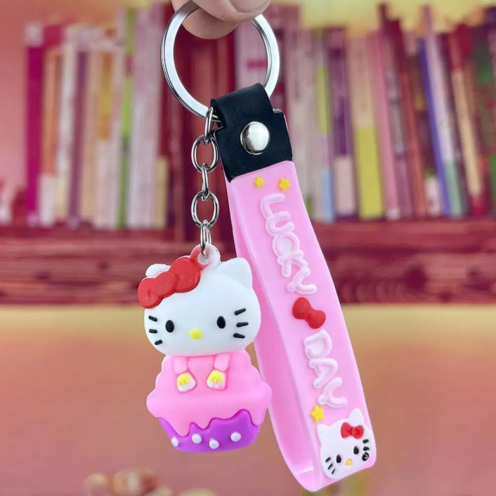 

Sanrio Hello Kt About 6Cm Key Chains Pvc Kawaii High Quality Promotional Couple Lovely Gifts for Girls Boys Friends Childrens