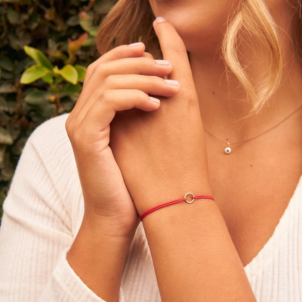 Красный браслет ручной работы для мужчин и женщин унисекс круглый желаний амулет