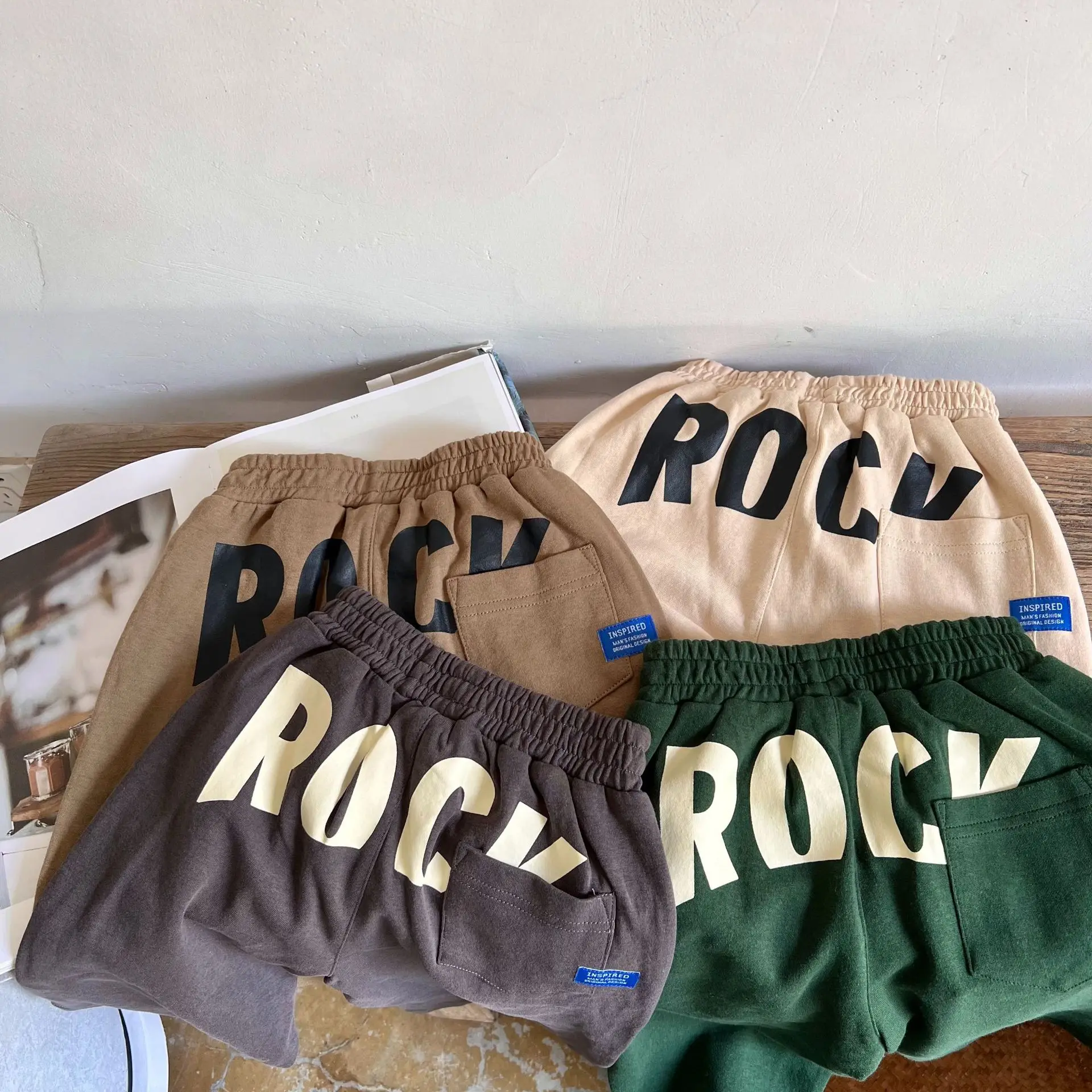 

Children's Trousers 2022 Autumn New Boys Girls Printed Letter Loose Casual Pants Trend