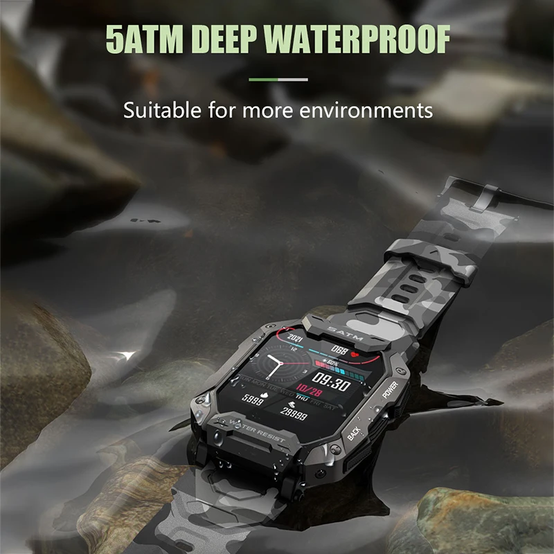 1.75 Inch SATM IP68 Waterproof Smart watch Men Women Fitness Tracker Blood Pressure Monitor Outdoor Sports Smartwatch for Xiaomi